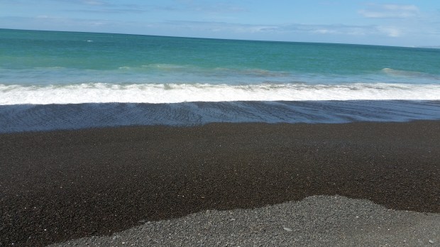 NZ Napier black stone surf beach
